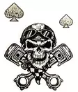 Tarra Skull Helmet Pistons Mini Decal - Tarrat - TAR333 - 1