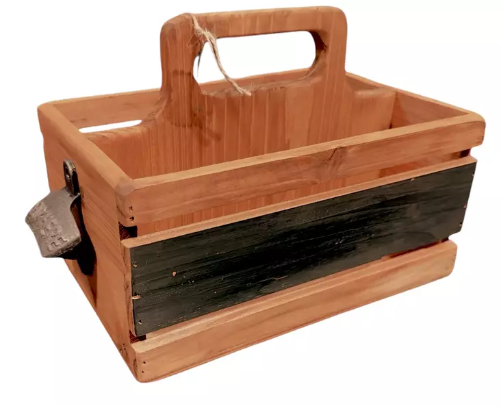 Puulaatikko kahvalla 25 x 17 x 12 cm - Korit ja tarjottimet, sisustuslaatikot - PUU3 - 1