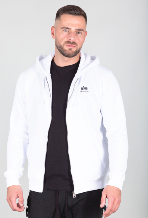 Alpha valkoinen huppari vetoketjulla - Hupparit - ALP43 - 1