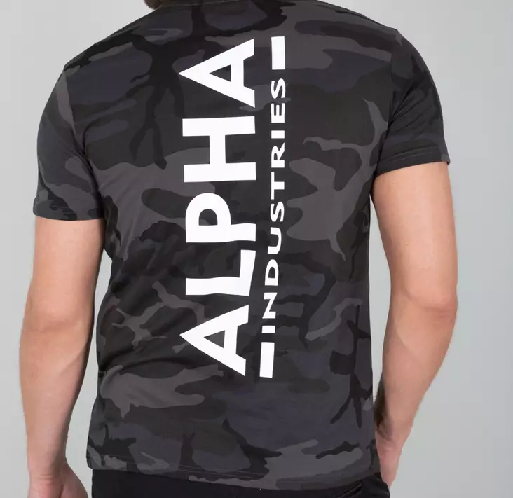 Alpha Black Camo t-paita taka printillä - T-paidat - ALP23 - 1