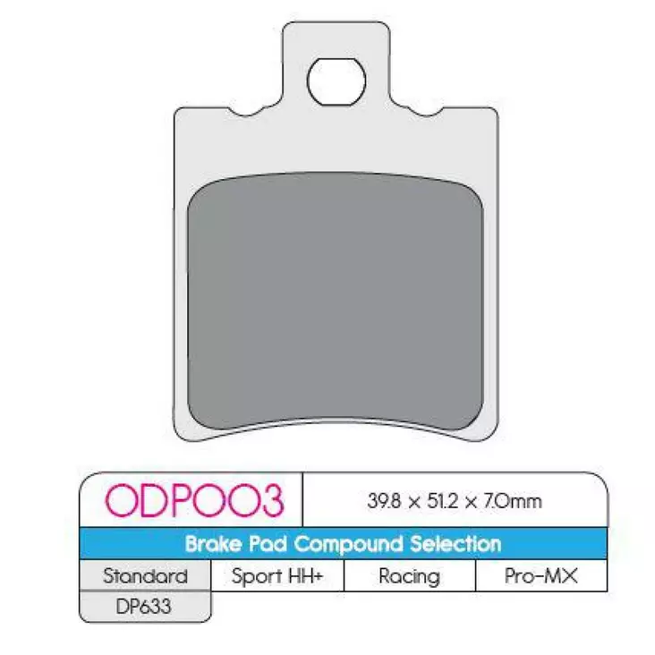 BRAKE PAD ODP SCOOTER ORGANIC COMPOUND ASBESTOS FREE - Jarrupalat - 17220133 - 1