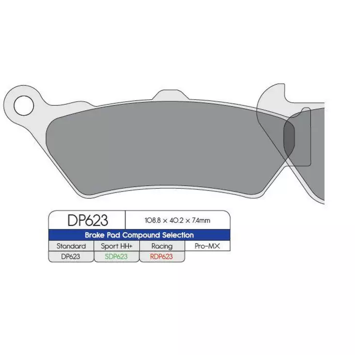 BRAKE PAD RDP X-RACE TITANIUM HIGH FRICTION ROAD-RACING - Jarrupalat - 17210953 - 1