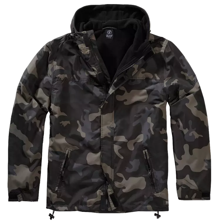 Brandit Dark Camo Windbreaker vetoketju - Kangastakit - T463 - 7
