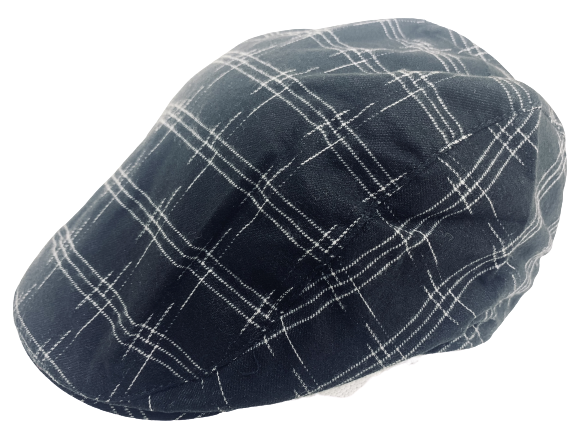 Flatcap musta valkoiset viivat - Flat Capit - LC603 - 1