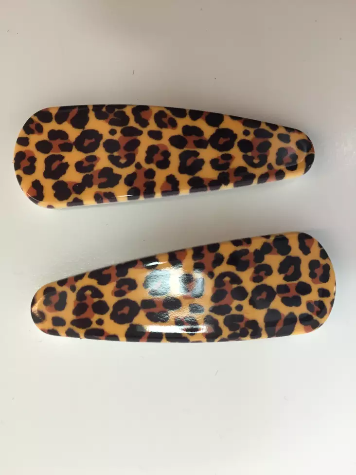 Hiuspinnit, Leopardi oranssi/rusk. 2 kpl - Hiuskoristeet - PIN63 - 1