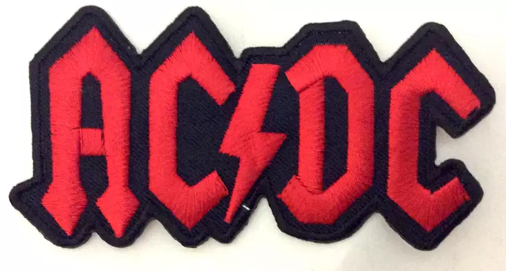 Kangasmerkki, AC/DC punamusta - Kangasmerkit - K1383 - 1
