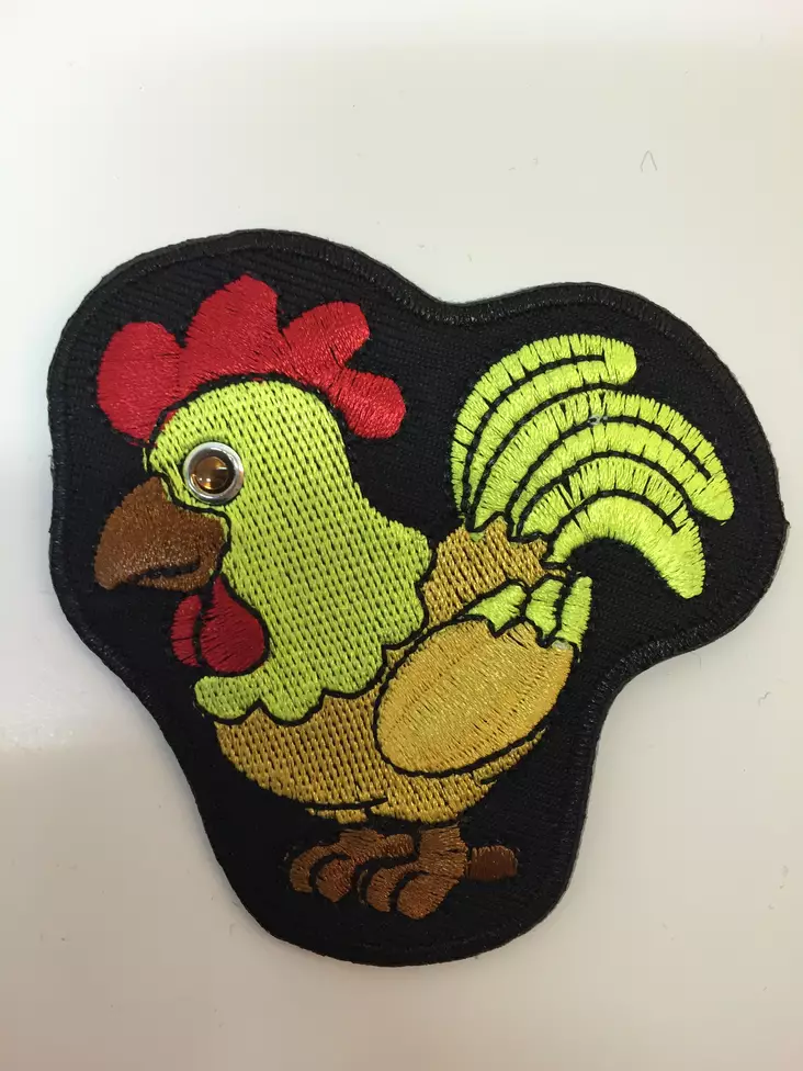 Kangasmerkki, Kukko, vihreä - Kangasmerkit - K1093 - 1