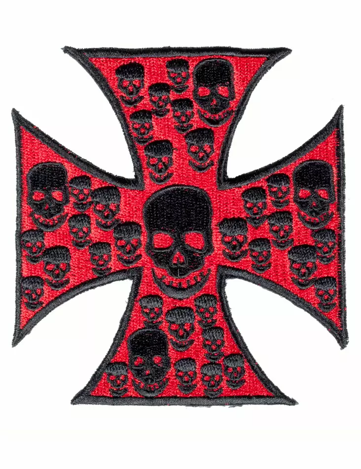 Kangasmerkki-maltanristi kalloilla - Kangasmerkit - K1033 - 1