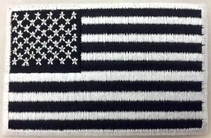 Kangasmerkki, USA lippu musta/valk. - Kangasmerkit - K1403 - 1