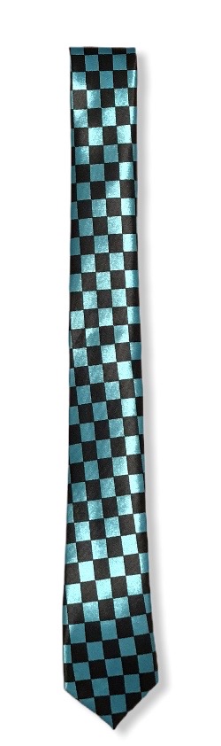 Kravatti, kirkas sin./musta ruutu - Kravatit ja bolo - KRA33 - 1