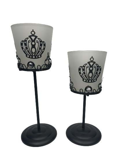Kynttilän jalat 2-kpl setti kruunu - Kynttilänjalka, -alusta, suitsuketeline - PRT1183 - 1