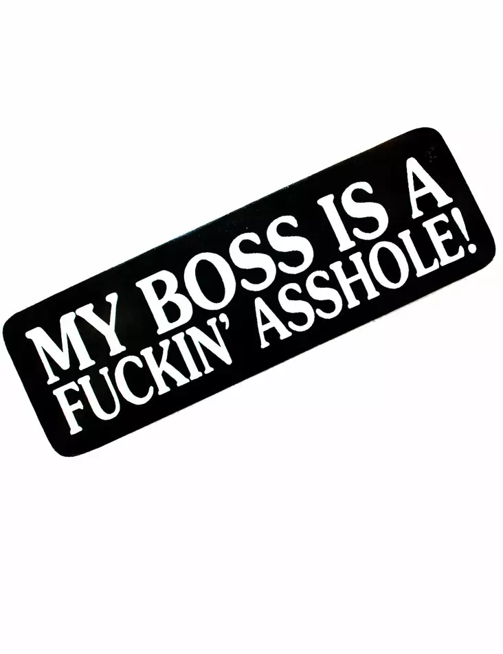 Kypärätarra, My Boss Is A Fuckin Asshol - Tarrat - TAR73 - 1