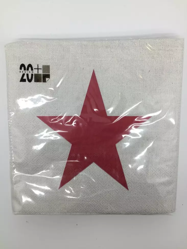 Lautasliina, Stars, red crem - Servetit - SER33 - 1