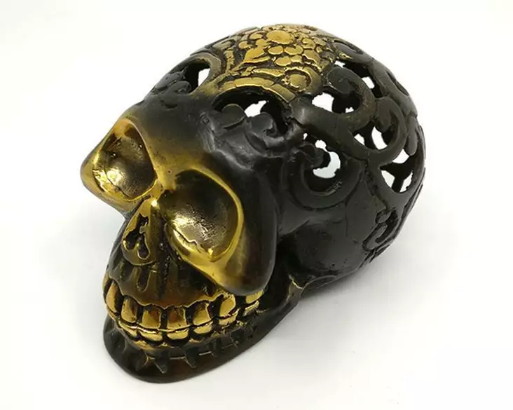Metallikallo Bronze 10 cm - Kallot, Halloweenrekvisiitta - HOR723 - 1