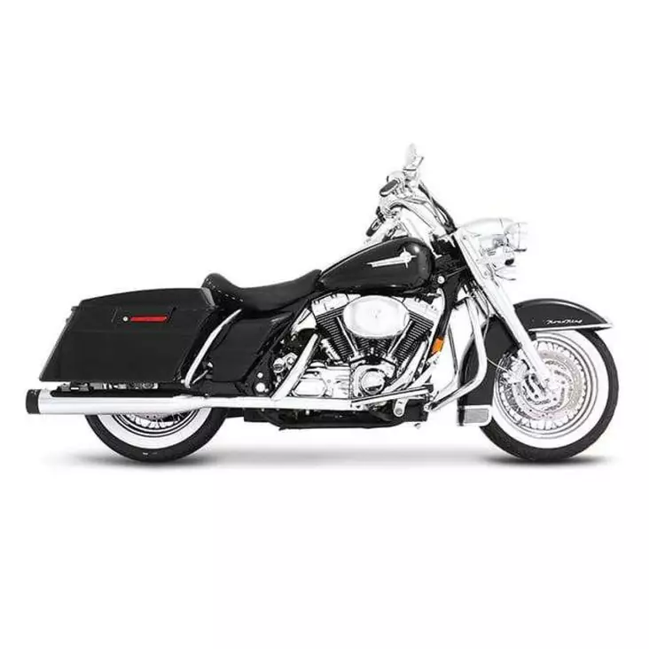 MUFFLER SLIP-ON 4" CHROME W/BLACK END CAPS - Pakoputket ja niiden osat - 18010933 - 1