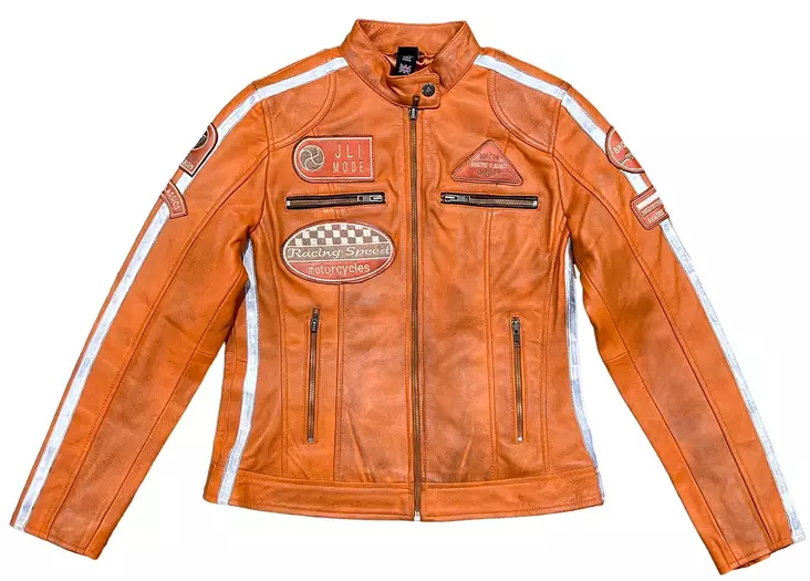 Nahkatakki JLI oranssi lammas nahka - Nahkatakit ja -liivit - T563 - 1