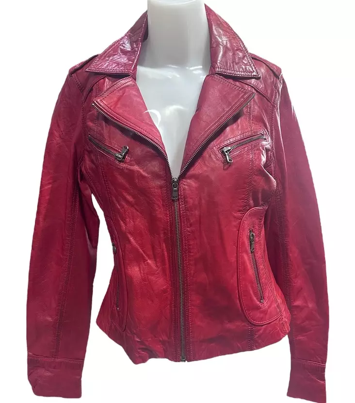 Nahkatakki ZOE red nappa sheep - Nahkatakit ja -liivit - T613 - 1