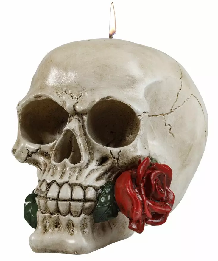 Pääkallo ruusukynttilä - Kynttilät, suitsukkeet - PRT1233 - 1