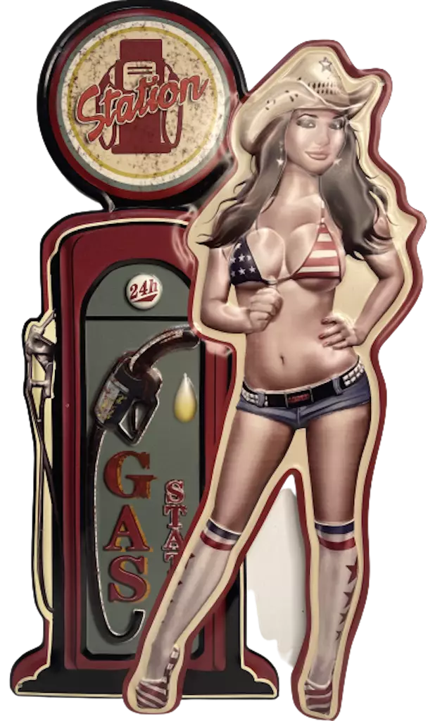 Peltikyltti 24h GAS Station pinup - Taulut, kehykset - PELT263 - 1