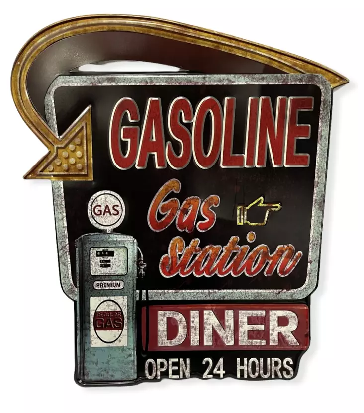 Peltikyltti Gasoline Gas Station - Taulut, kehykset - PELT163 - 1