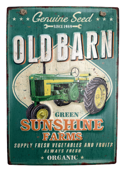 Peltikyltti OLD BARN 30x40cm - Taulut, kehykset - PELT233 - 1