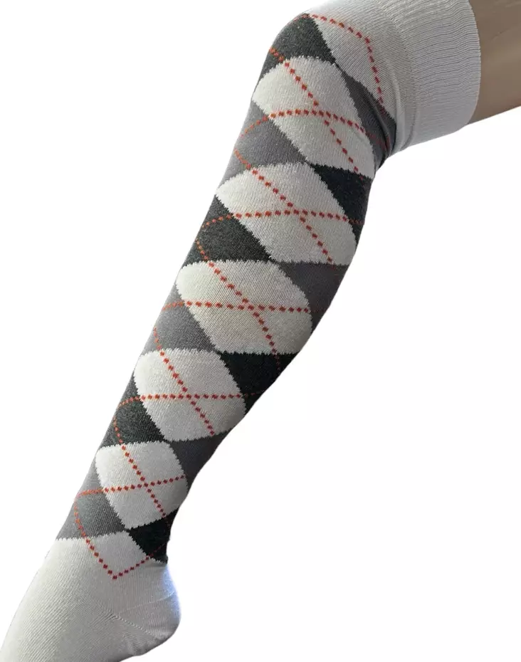 Pitkät sukat 38/41, Harmaa ruutu - Sukat - SU163 - 3