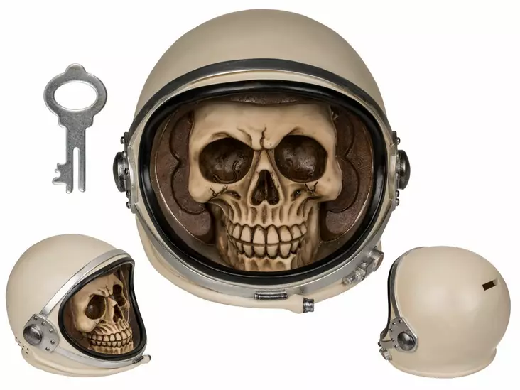 Säästökallo astronautti 17x17cm - Kallot, Halloweenrekvisiitta - HOR353 - 1