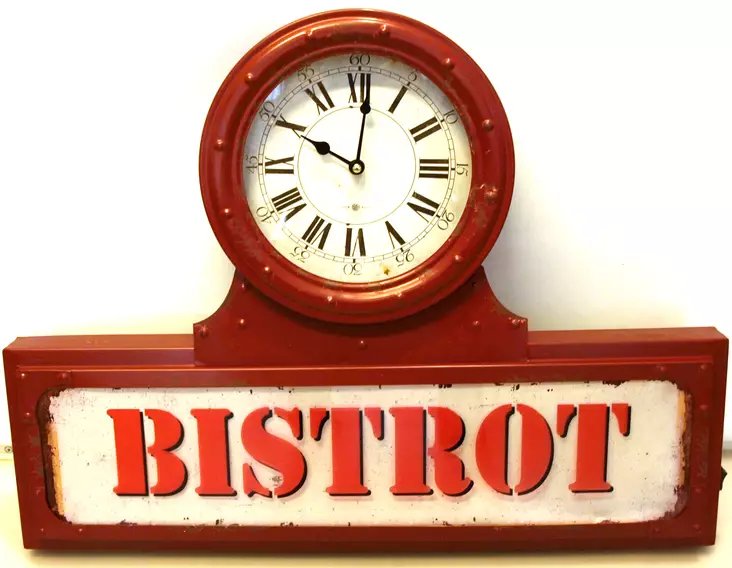 Seinäkello, Bistrot, led-valolla 63x47 - Kellot - KE83 - 1