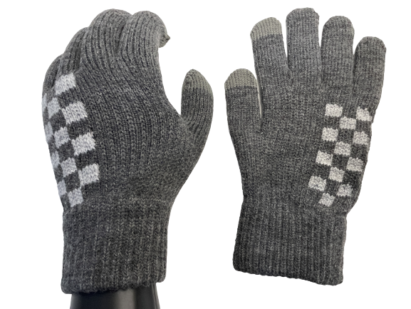 Sormikkaat ralliruutu harmaa - Käsineet - AH93 - 1