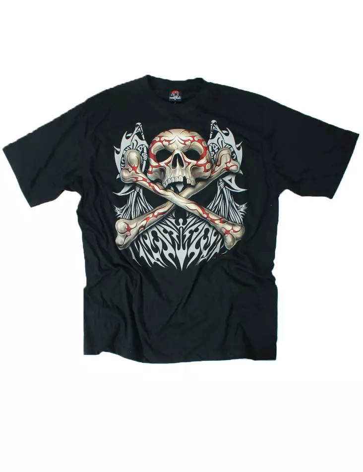 T-Paita, Skull & bones with tribals - T-paidat - TP373 - 1