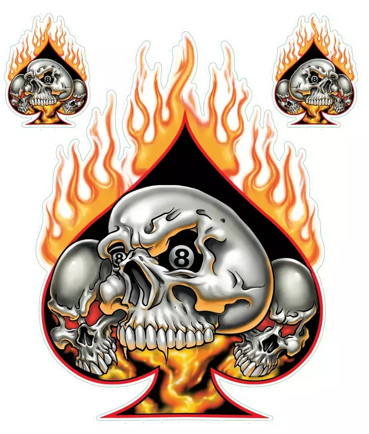 Tarra-arkki Flaming Skull Spade - Tarrat - TAR403 - 1