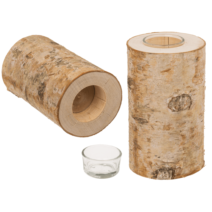 Tuikkujalusta Koivu 15 x15 x 8 cm - Kynttilänjalka, -alusta, suitsuketeline - PRT1263 - 1