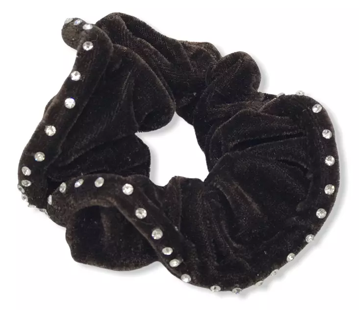Tummanruskea samettiscrunchie - Hiuskoristeet - PIN353 - 1