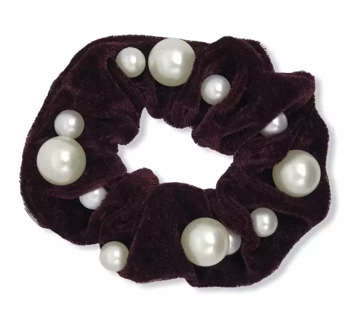 Viininpunainen hiusdonitsi helmillä - Hiuskoristeet - PIN323 - 1
