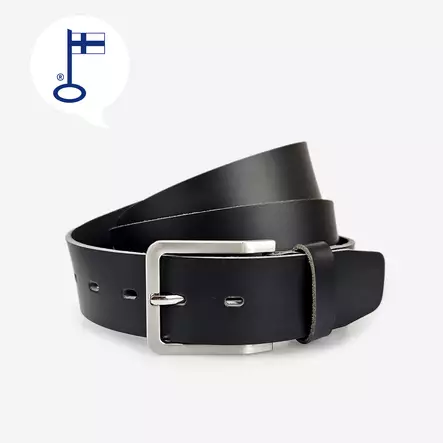 Farkkuvyö musta nahka 40 mm - Nahkavyöt - KV234 - 1