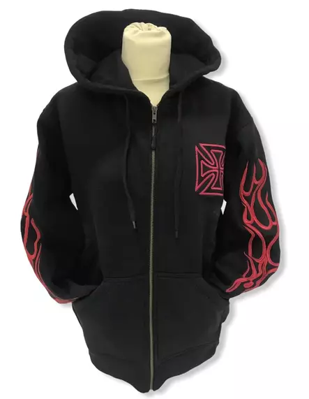 Huppari punaiset liekit malta brodeeratt - Hupparit - CU594 - 13