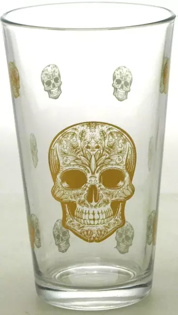 Juomalasi Sugarskull kultapainatus - Astiat - LKM334 - 1
