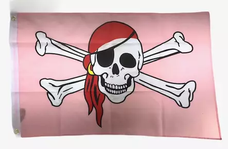 Lippu Pink Skull & Crossbones 90 x 60 cm - Liput - LIPPU64 - 1