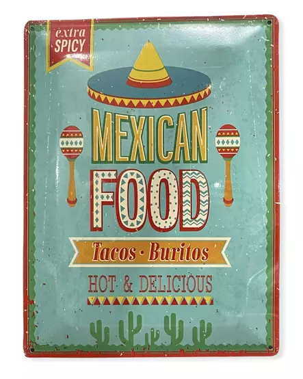 Peltikyltti Mexican Food - Taulut, kehykset - PELT124 - 1