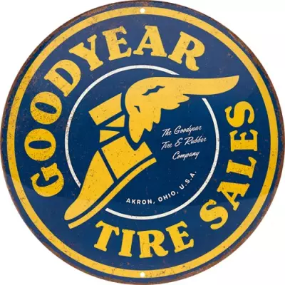 Peltikyltti pyöreä Goodyear - Taulut, kehykset - PELT544 - 1