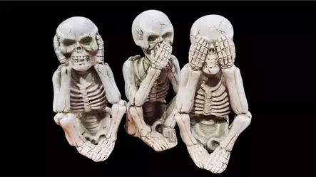 Pikkuluuranko, No Say, No Hear, No See - Kallot, Halloweenrekvisiitta - HOR734 - 1