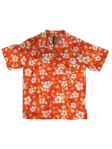 Havaijipaita, Oranssi, valkoiset kukat - Kauluspaidat - KP194 - 1
