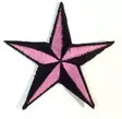 Kangasmerkki, Nautical star pinkki 7,5cm - Kangasmerkit - K854 - 1