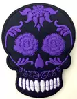 Kangasmerkki, Sugar Skull violetti - Kangasmerkit - K1374 - 1