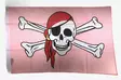 Lippu Pink Skull & Crossbones 90 x 60 cm - Liput - LIPPU64 - 1
