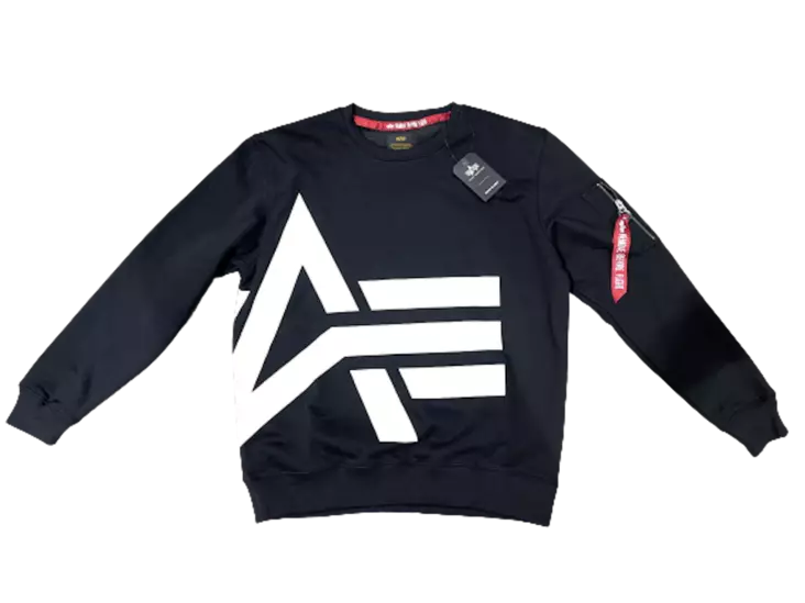 Alpha BIG logo swetari musta - Pitkähihaiset paidat - ALP14 - 1