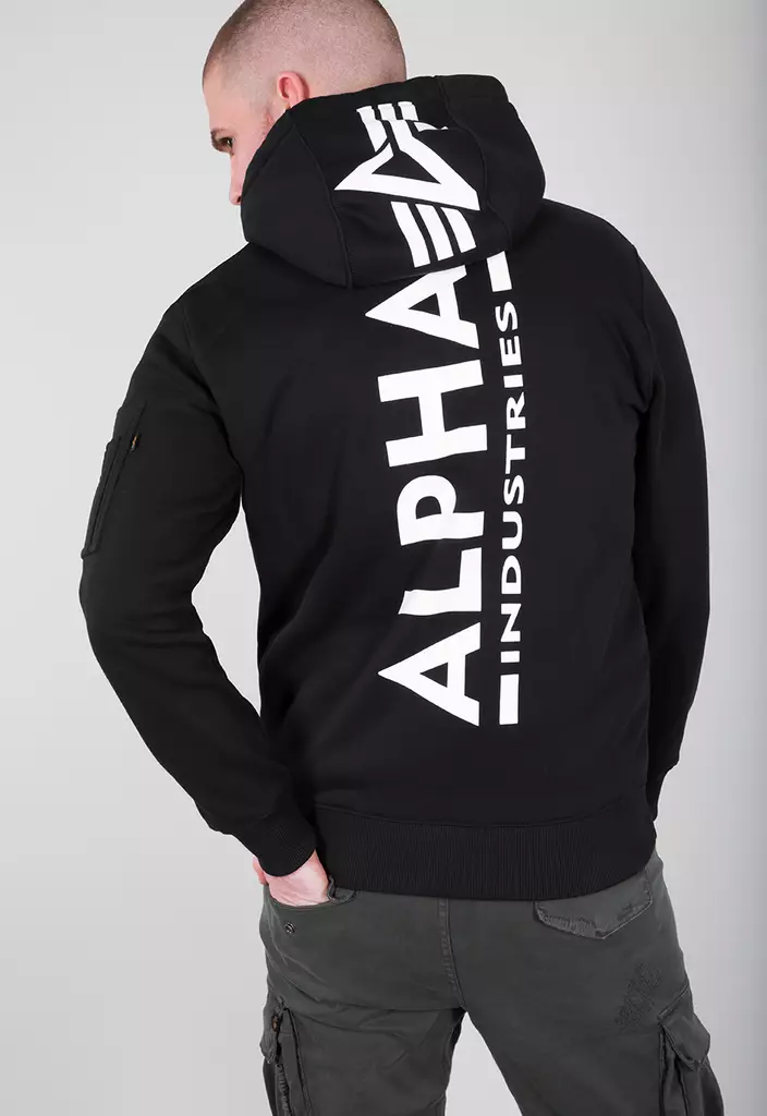 Alpha Huppari musta Back print - Hupparit - ALP4 - 1