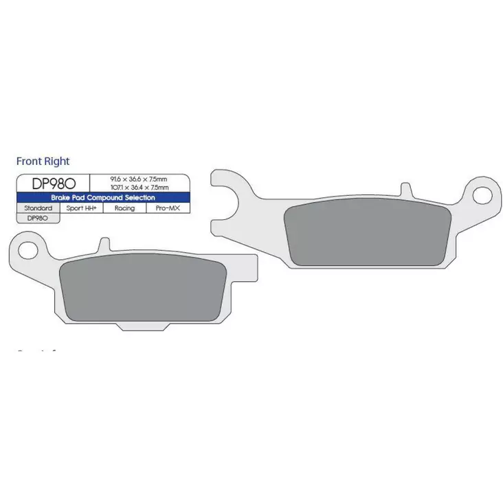 BRAKE PAD DP SINTERED REPLACEMENT STREET TOURING OFF-ROAD/ATV - Jarrupalat - 17210684 - 1