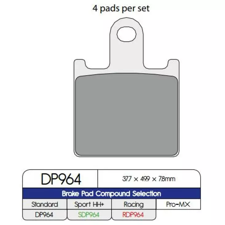 BRAKE PAD DP SINTERED REPLACEMENT STREET TOURING OFF-ROAD/ATV - Jarrupalat - 17212564 - 1