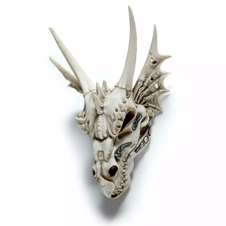 Dragon Skull metallikoristein - Kallot, Halloweenrekvisiitta - HOR424 - 1